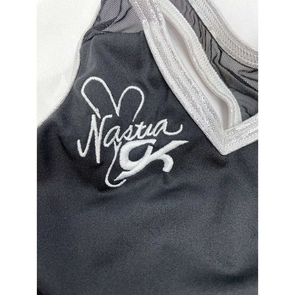 GK Nastia Liukin Adult‎ AP Sports Bra Top Gymnastics Athletic Black Grey